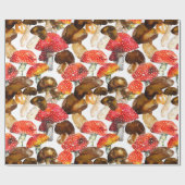 Waterkleurpaddenstoelen Mooie herfstpatroon Cadeaupapier (Vlak)