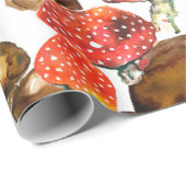Waterkleurpaddenstoelen Mooie herfstpatroon Cadeaupapier (Rol Hoek)
