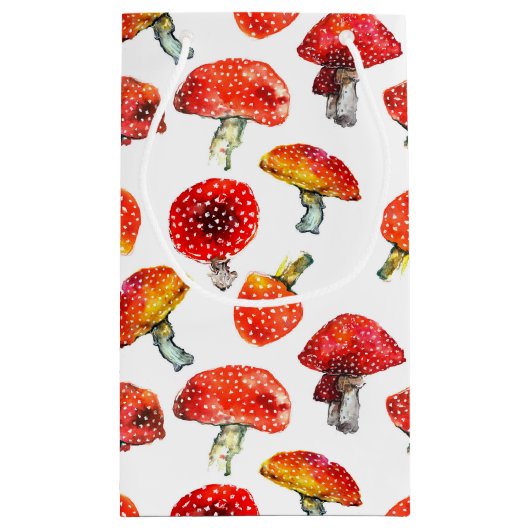 Waterkleurpaddenstoelen Mooie herfstpatroon Klein Cadeauzakje (Achterkant)