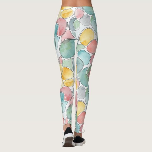 Waterkleurpatroon Leggings (Achterkant)