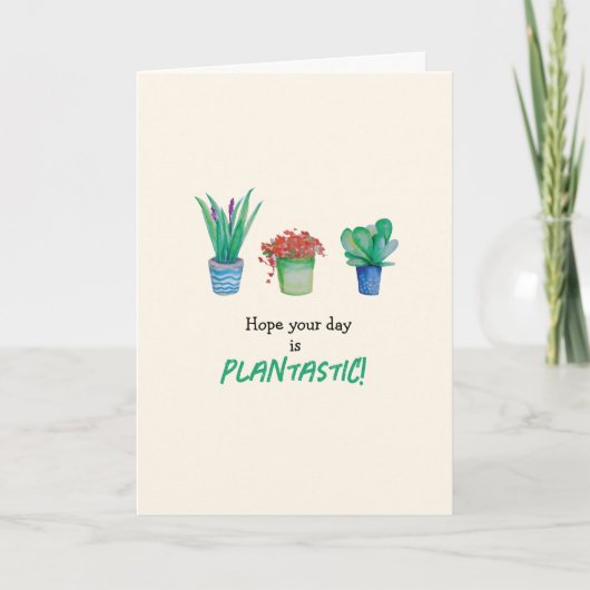Waterkleurplanten en succulenten ontwerp kaart (Voorkant)