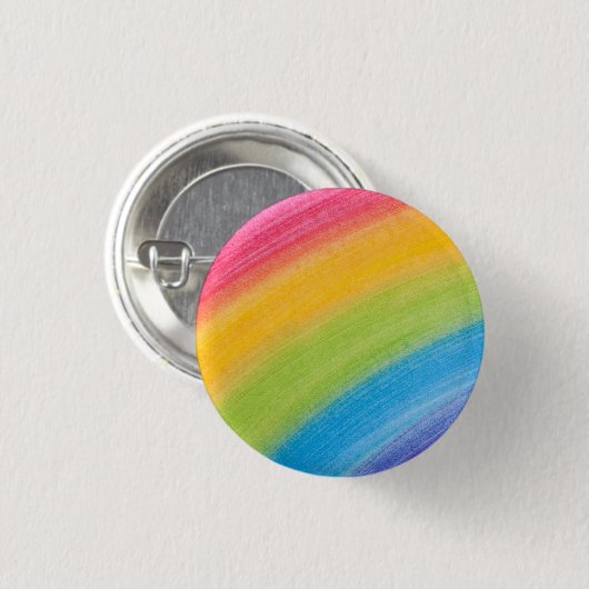 Waterkleurregenboog Ronde Button 3,2 Cm (Voorkant /achterkant)