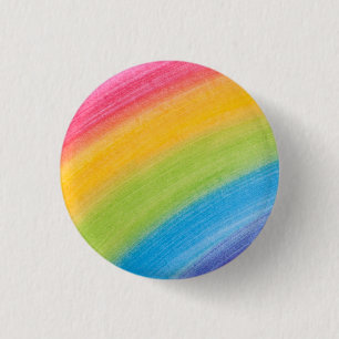 Waterkleurregenboog Ronde Button 3,2 Cm