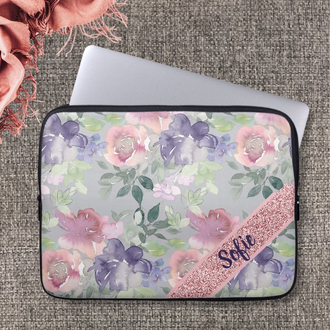  waterkleurroze ventilator laptop sleeve (Creator heeft geüpload)