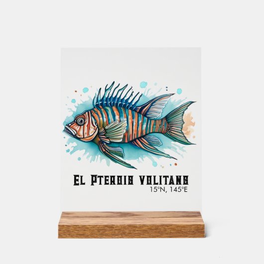 Waterkleurserie: Lionfish Acryl Bord (Voorkant)