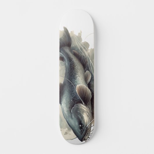 Waterkleurserie: Meerval Persoonlijk Skateboard (Voorkant)