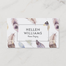 Waterkleurstoffen boho veren patroon