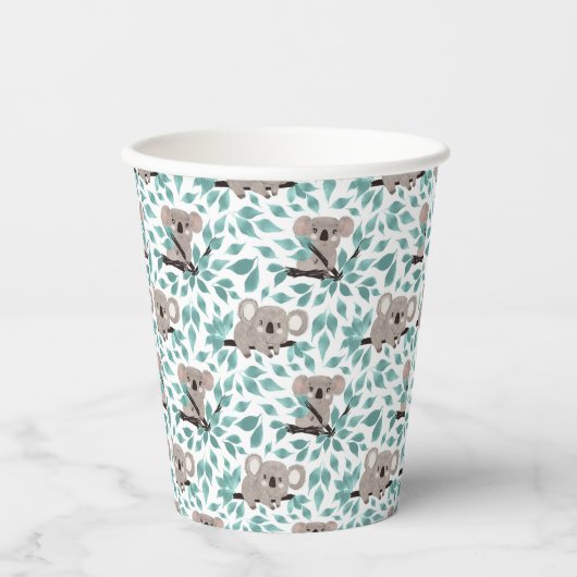 Waterkleurstoffen Koala-Beer Papieren kopjes Bekers (Voorkant)