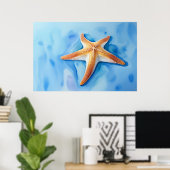 Waterkleurtekening van Zeester Poster (Thuiskantoor)