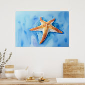 Waterkleurtekening van Zeester Poster (Keuken)