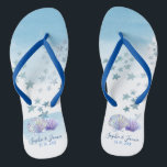 Waterkleurthema Beach Wedding Flipflops Teenslippers<br><div class="desc">Waterkleurthema Beach Wedding Flipflops</div>