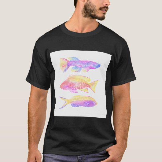 waterkleurvis t-shirt (Voorkant)