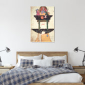 Waterklok met automatische figuren canvas afdruk (Insitu (Slaapkamer))