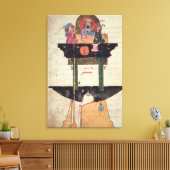 Waterklok met automatische figuren canvas afdruk (Insitu (Woonkamer))