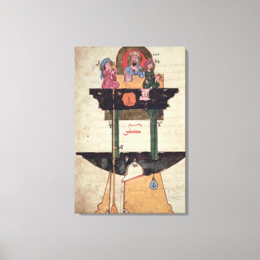 Waterklok met automatische figuren canvas afdruk (Voorkant)