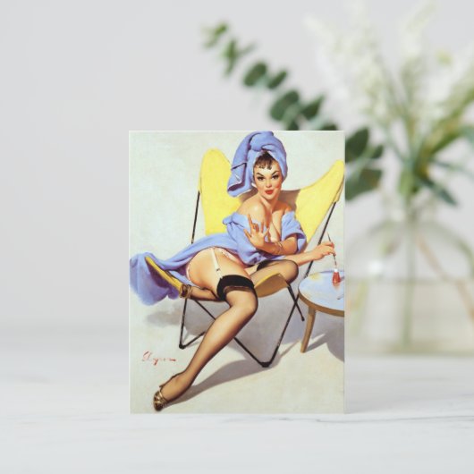 Waterkoeler omhoog briefkaart (Staand voorkant)