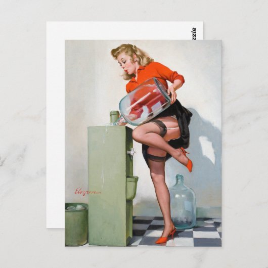 Waterkoeler omhoog briefkaart (Voorkant / Achterkant)