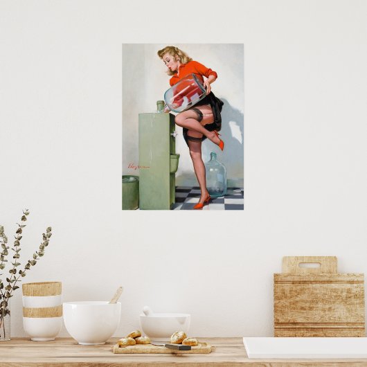 Waterkoeler omhoog poster (Keuken)