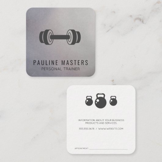 Waterkoker Bell Dumbell Icon | Personal Trainer Afsprakenkaartje (Voorkant / Achterkant)