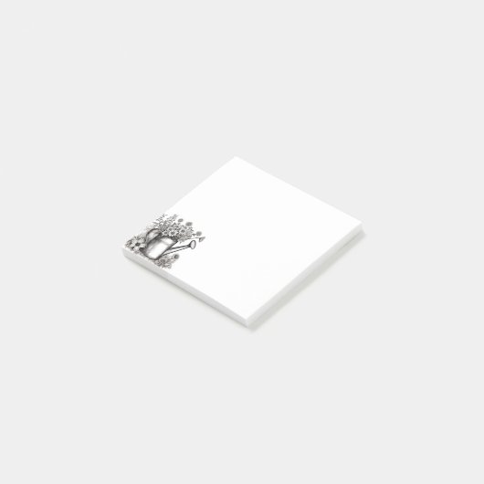 Waterkoker, Zwart & witte kunst, Lente Kunst Post-it® Notes (Schuin)