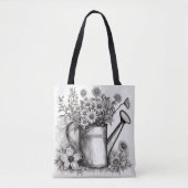 Waterkoker, Zwart & witte kunst, Lente Kunst Tote Bag (Voorkant)