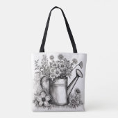 Waterkoker, Zwart & witte kunst, Lente Kunst Tote Bag (Achterkant)