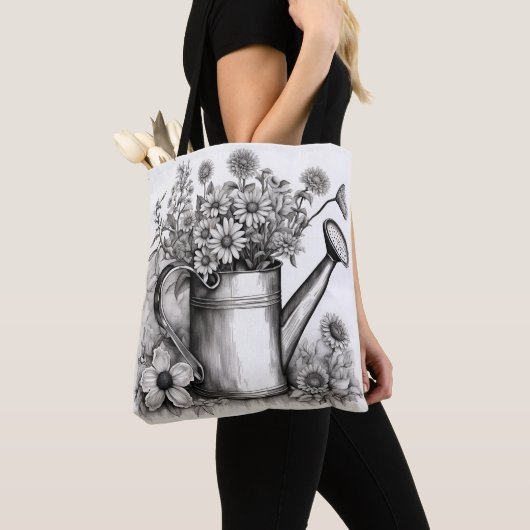 Waterkoker, Zwart & witte kunst, Lente Kunst Tote Bag (Dichtbij)