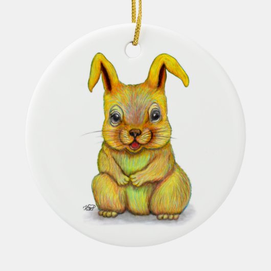 Waterkonijn Keramisch Ornament (Voorkant)