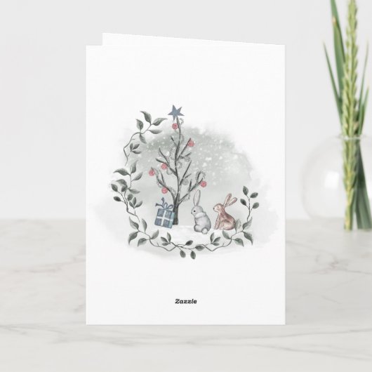 Waterkonijnen Kerstboom Kaart (Achterkant)