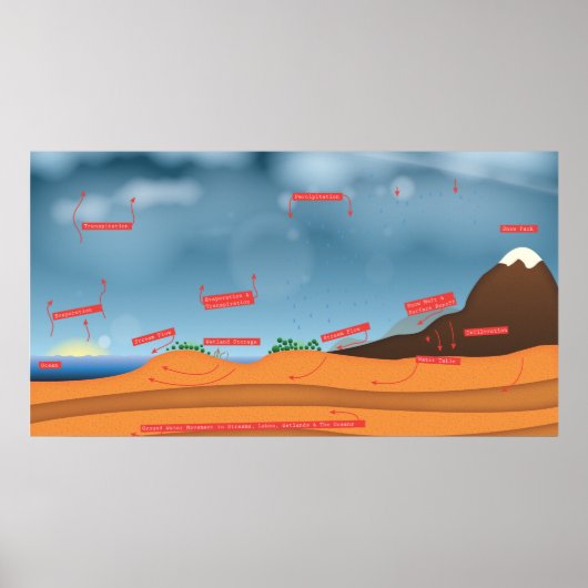 Waterkringloop Poster (Voorkant)