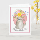 Waterkruik van Bloemen Kaart (Gele Bloem)