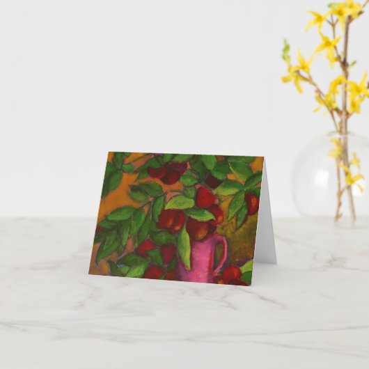 Waterkruik van Pruimen Notecard Kaart (Gele Bloem)