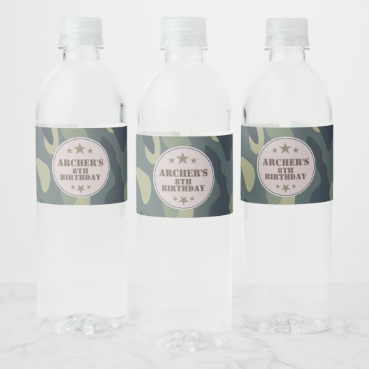 Waterlabel voor het leger, Camouflage Waterfles Etiket (Flessen)