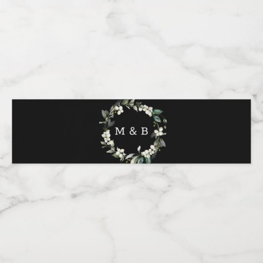 Waterlabels zwart | Groen Moderne bruiloft Waterfles Etiket (Enkel label)