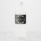 Waterlabels zwart | Groen Moderne bruiloft Waterfles Etiket (Voorkant)