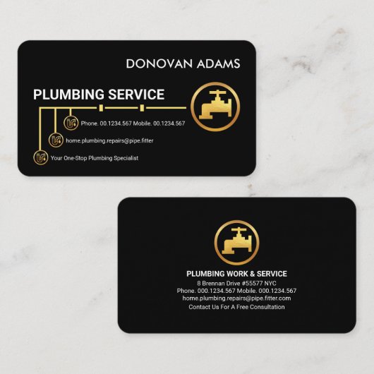 Waterleidingleiding Visitekaartje (Voorkant / Achterkant)