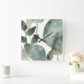 Waterlekken - Waterverf Vierkante Klok (Huis)