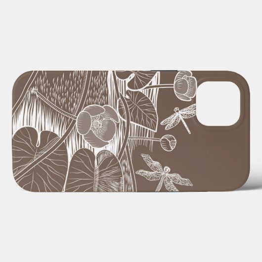Waterlelbruine afbeelding Case-Mate iPhone case (Achterkant (horizontaal))