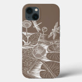 Waterlelbruine afbeelding Case-Mate iPhone case (Achterkant)