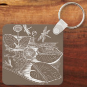 Waterlelbruine afbeelding sleutelhanger (Achterkant)