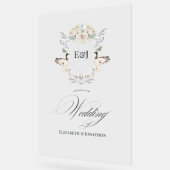 Waterlelende Eenden Laurel Crest Monogram Huwelijk Acryl Bord (Hoek)