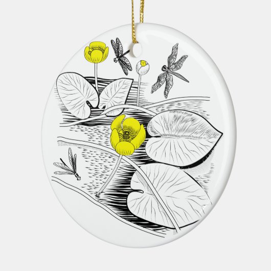 Waterlelengrafie Keramisch Ornament (Links)