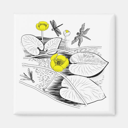 Waterlelengrafie Magneet (Voorkant)