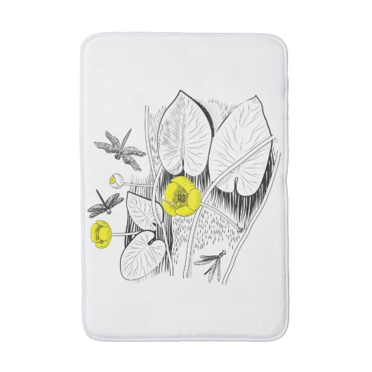 Waterlelengraving Badmat (Voorkant Verticaal)