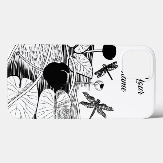Waterlelengraving Case-Mate iPhone Case (Achterkant (horizontaal))