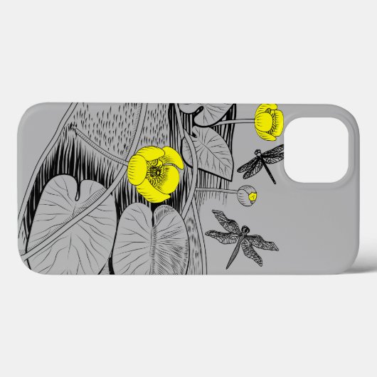 Waterlelengraving Case-Mate iPhone Case (Achterkant (horizontaal))