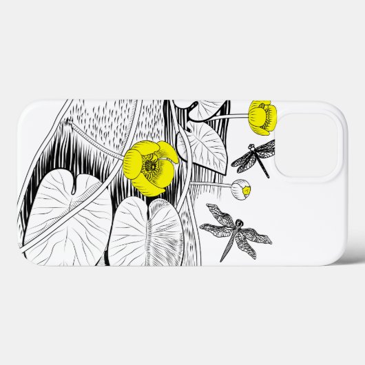 Waterlelengraving Case-Mate iPhone Case (Achterkant (horizontaal))