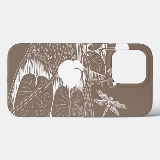 Waterlelengraving Case-Mate iPhone Case (Achterkant (horizontaal))