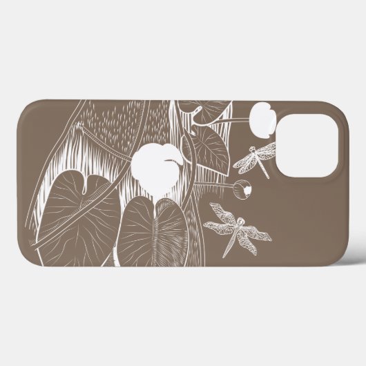 Waterlelengraving Case-Mate iPhone Case (Achterkant (horizontaal))