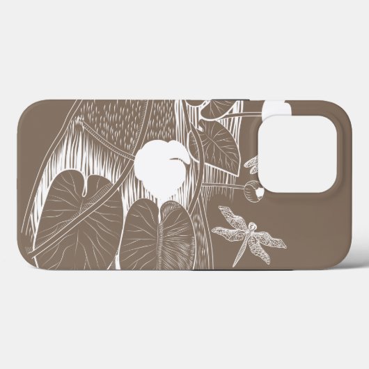 Waterlelengraving Case-Mate iPhone Case (Achterkant (horizontaal))